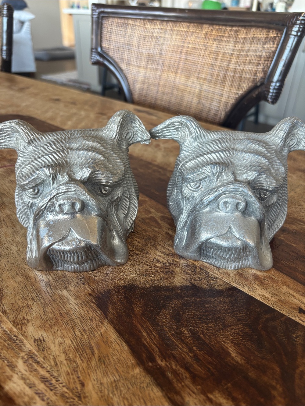 Z Gallerie Silver Bulldog Bookends